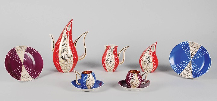 porcelana, malowana naszkliwnie, złocona