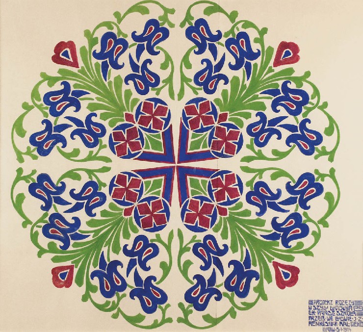 Projekt rozety w stylu ludowym, 1914