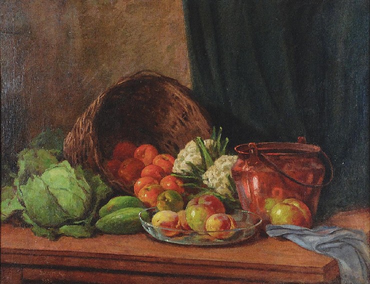 Martwa natura z koszem i owocami, 1935