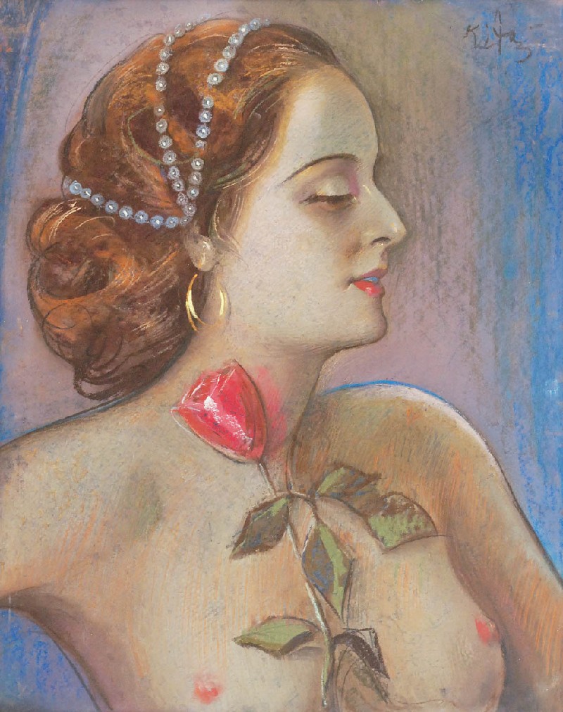 Kobieta z różą, ok. 1930