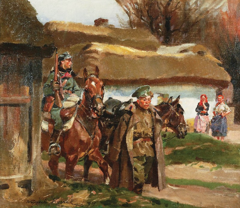 Ułan polski z rosyjskim jeńcem, 1916