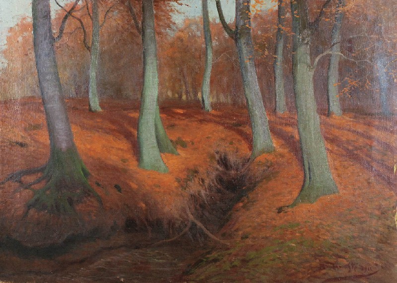 Wnętrze lasu jesienią, 1922