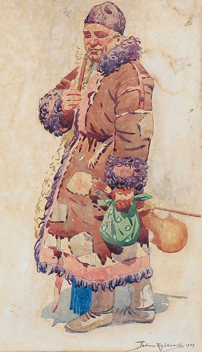 Chłop w kożuchu, 1909