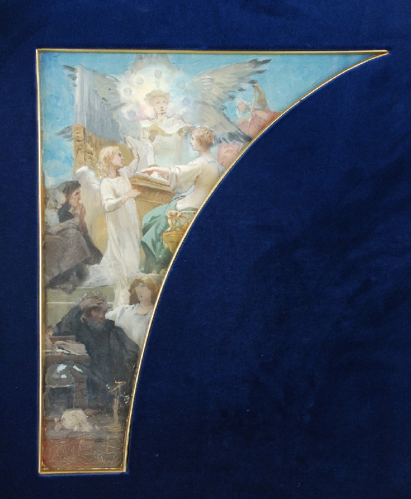 Panneau dekoracyjne do Filharmonii Narodowej w Warszawie: Musica Sacra i Musica Profana - studia kolorystyczne, 1901
