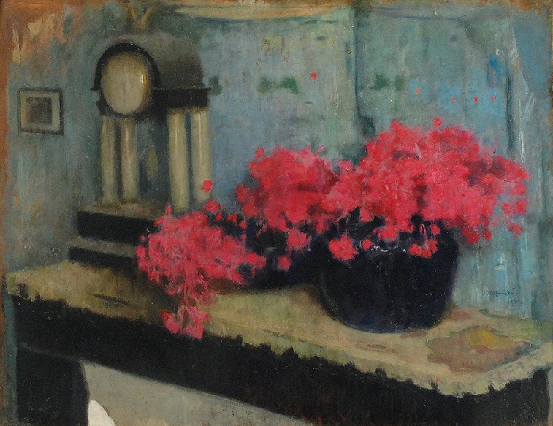 Martwa natura z kwiatami i zegarem, 1923