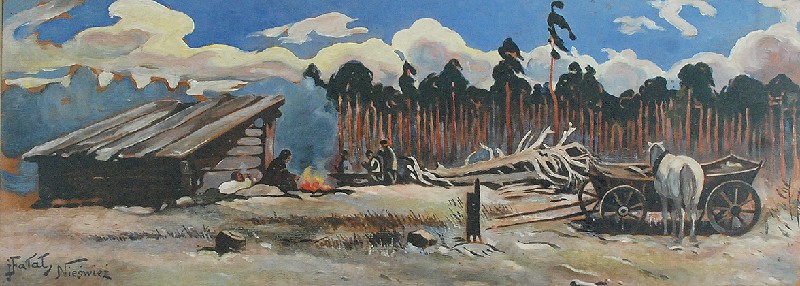Przy ognisku - Nieśwież, ok. 1917