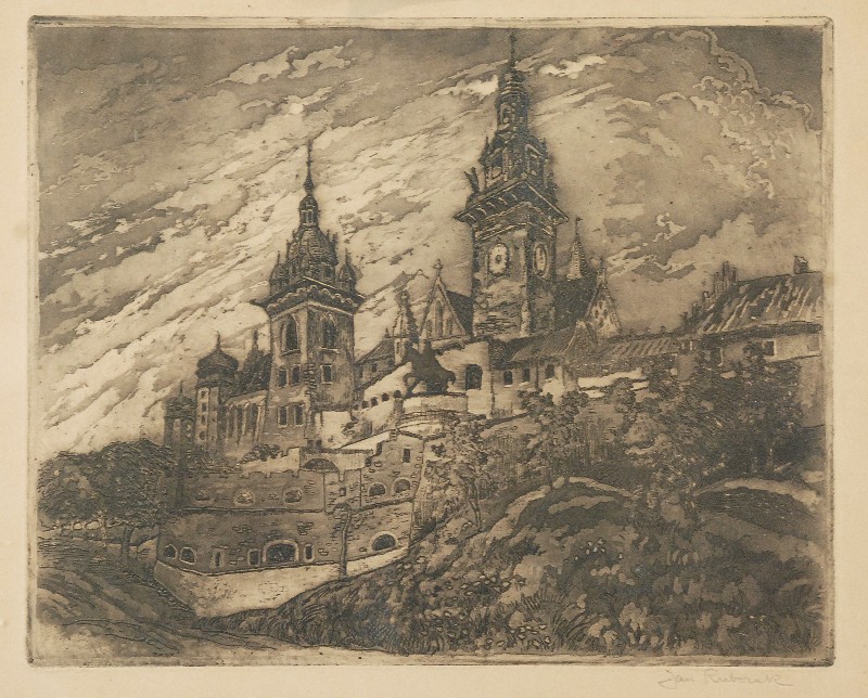 Wawel - Widok na katedrę, ok. 1913