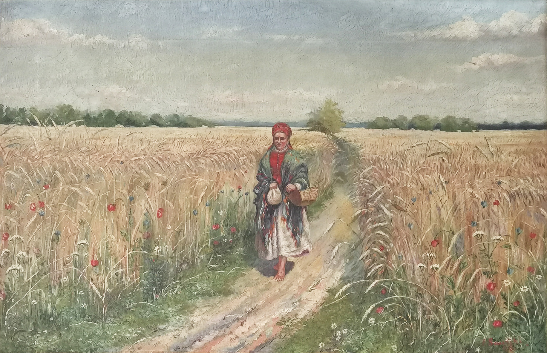 Wiejska dziewczyna wśród zbóż, 1896
