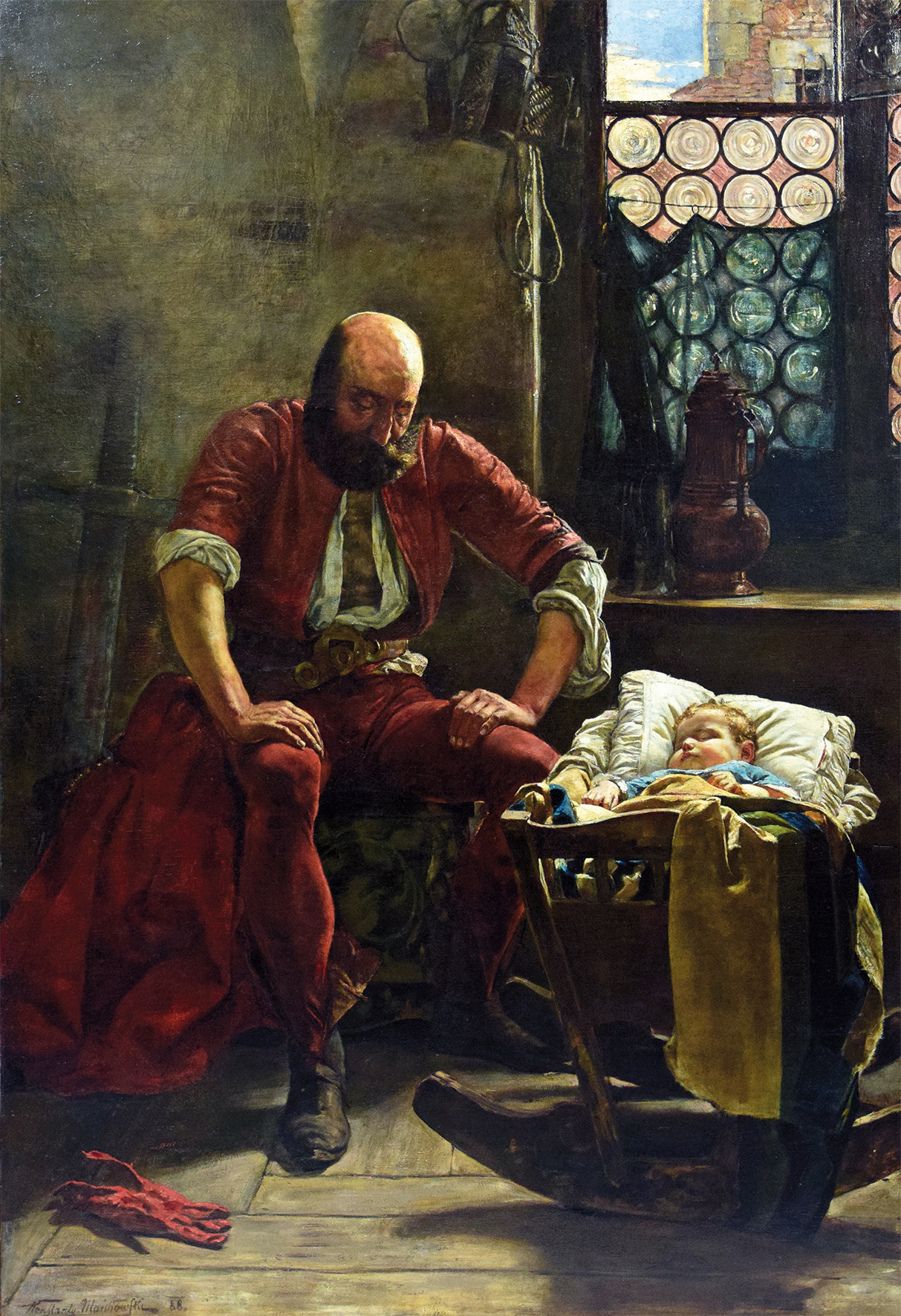 Nad kolebką [Przy kolebce, Nad kołyską, Przy kołysce, Kat przy kołysce dziecka], 1888