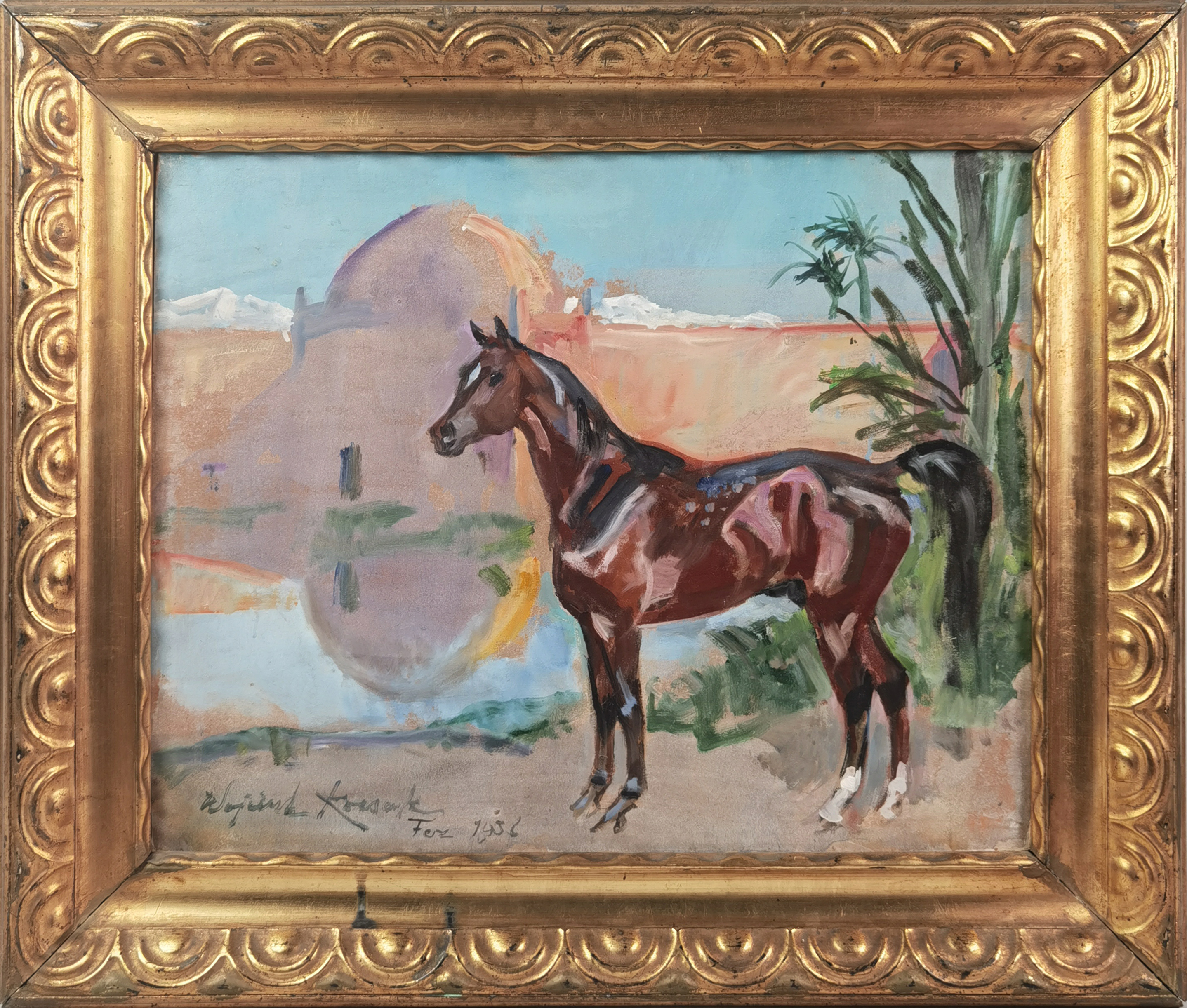 Koń na tle miasta Fez, 1936