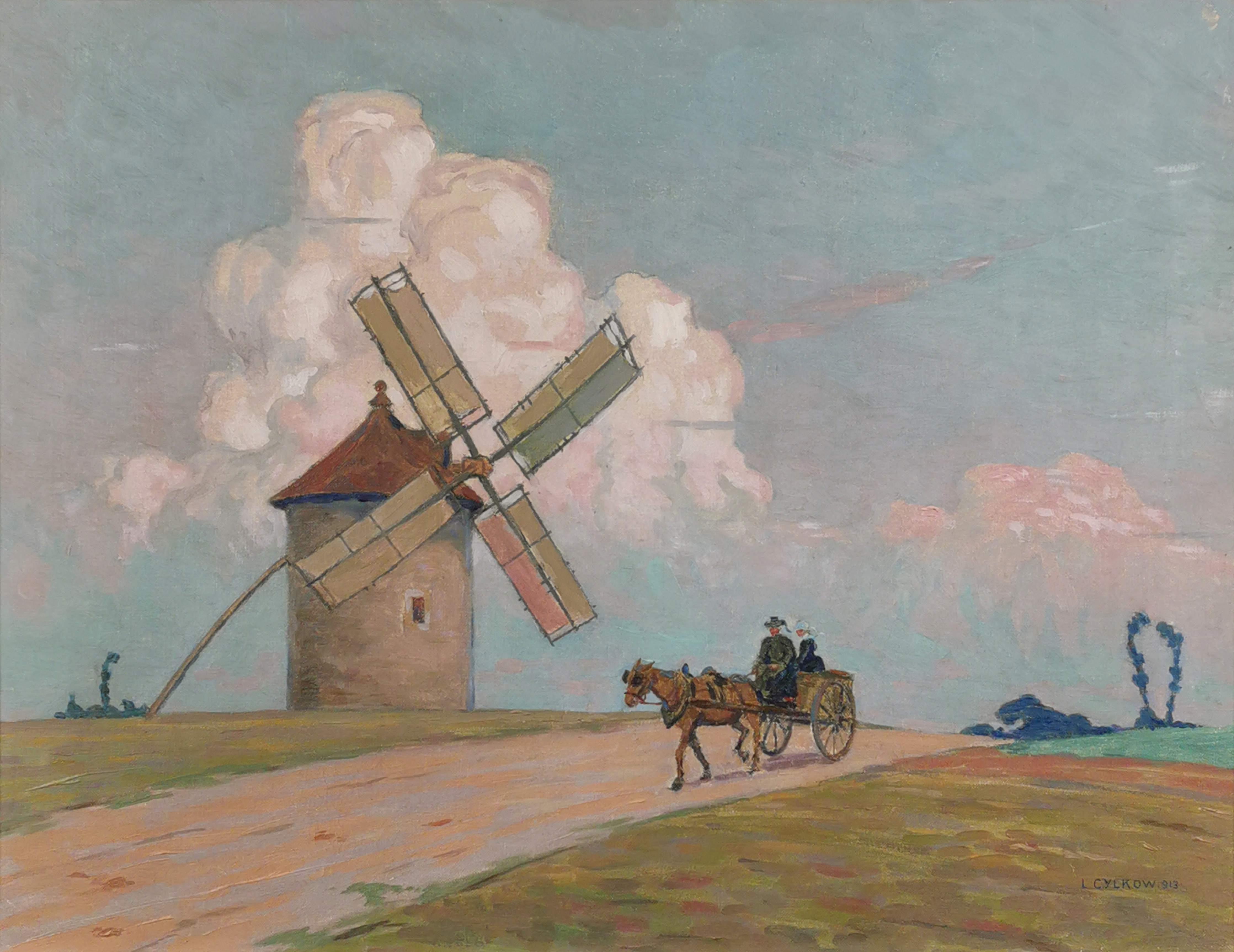Mijając wiatrak, 1913